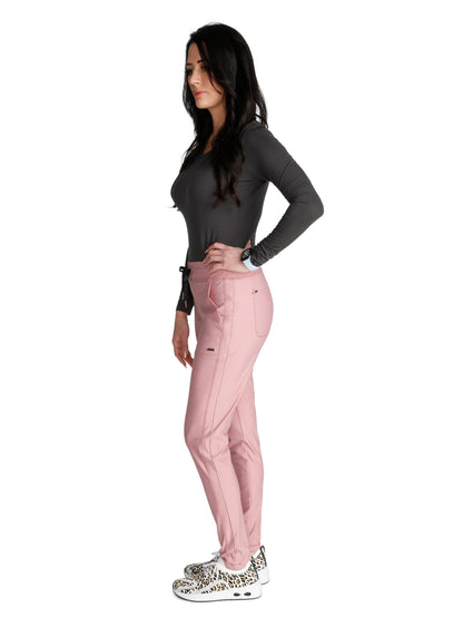 Women's 5 Pocket Tapered Leg Scrub Pant - CK095 - Mauve Orchid