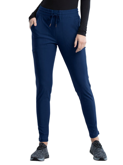 Women's 5 Pocket Tapered Leg Scrub Pant - CK095 - Navy