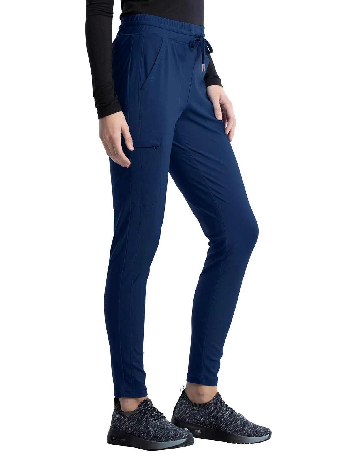 Women's 5 Pocket Tapered Leg Scrub Pant - CK095 - Navy