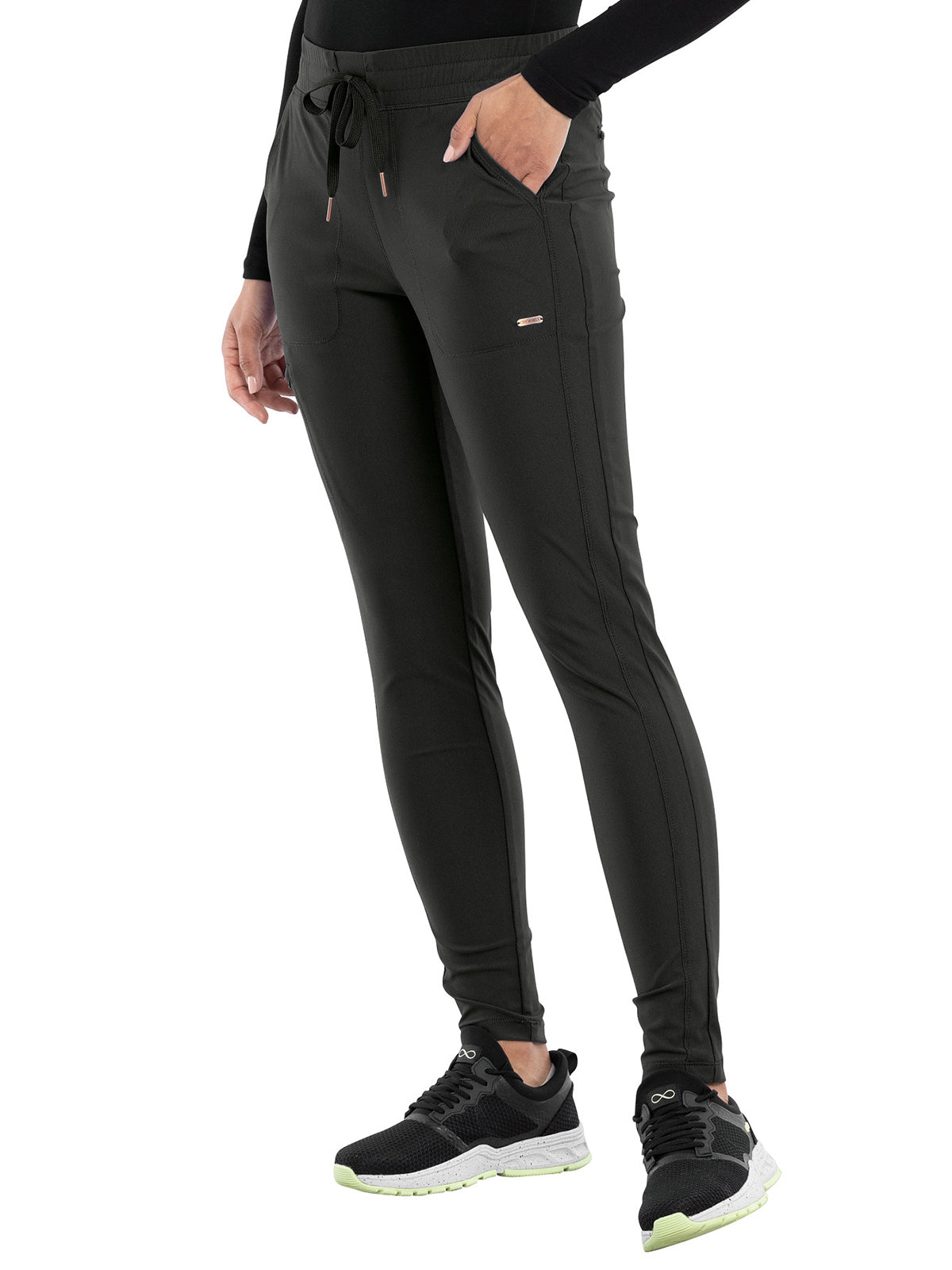 Women's 5 Pocket Tapered Leg Scrub Pant - CK095 - Olive Branch