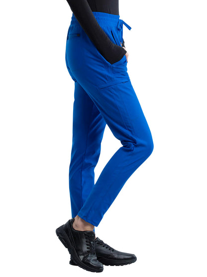 Women's 5 Pocket Tapered Leg Scrub Pant - CK095 - Royal