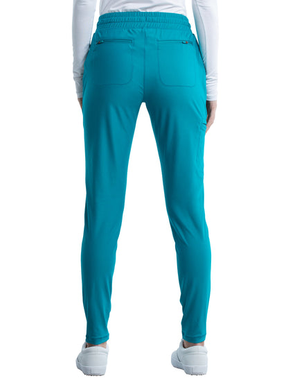 Women's 5 Pocket Tapered Leg Scrub Pant - CK095 - Teal Blue