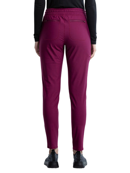 Women's 5 Pocket Tapered Leg Scrub Pant - CK095 - Wine