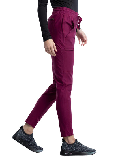 Women's 5 Pocket Tapered Leg Scrub Pant - CK095 - Wine