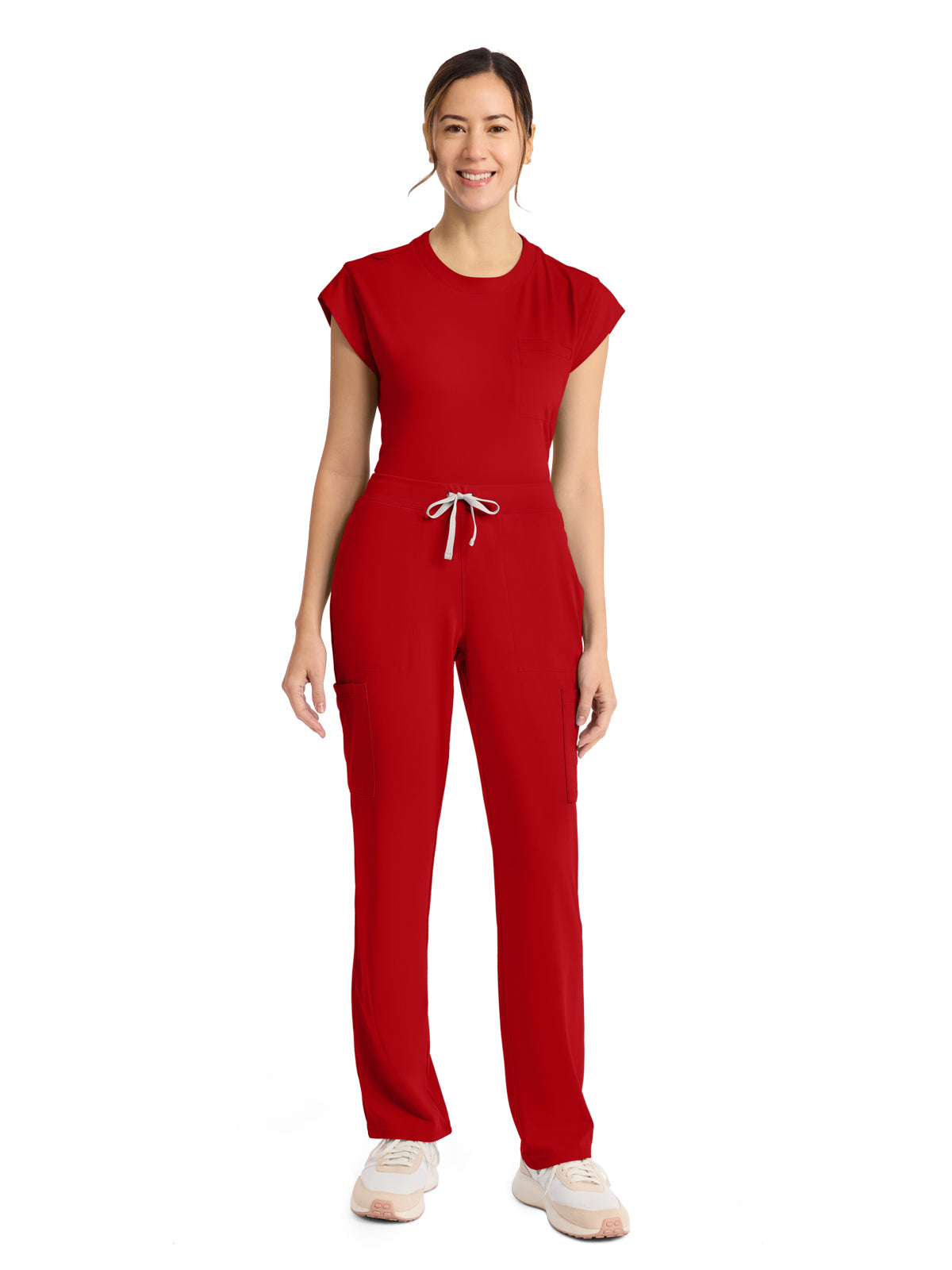 Women's 5-Pocket Straight Leg Pant - CK096 - Red