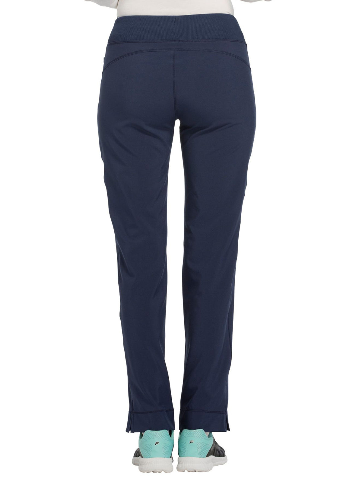 Women's 4-Pocket Mid Rise Tapered Leg Scrub Pant - CK100A - Navy