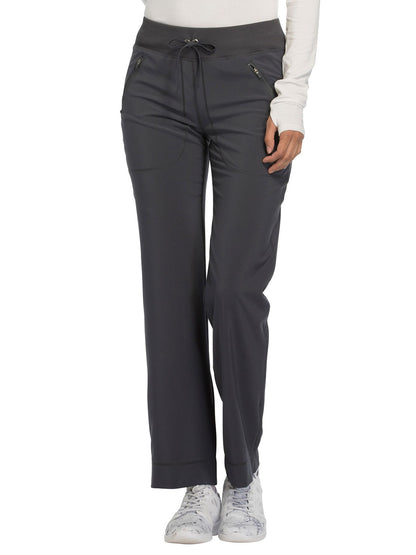 Women's 4-Pocket Mid Rise Tapered Leg Scrub Pant - CK100A - Pewter