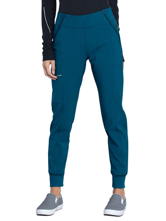 Women's Elastic Waistband Mid Rise Jogger Pant - CK110A - Caribbean Blue