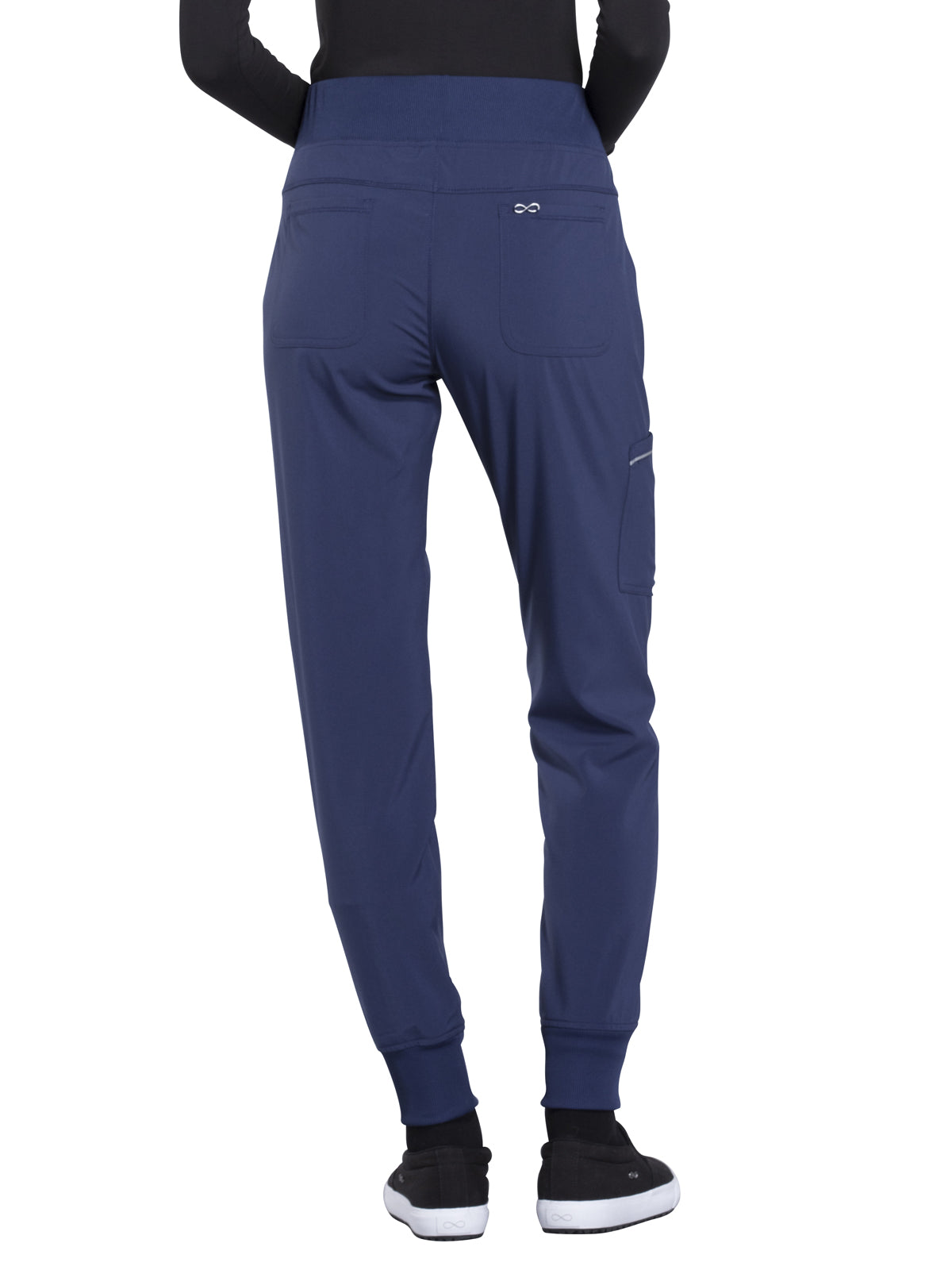 Women's Elastic Waistband Mid Rise Jogger Pant - CK110A - Navy