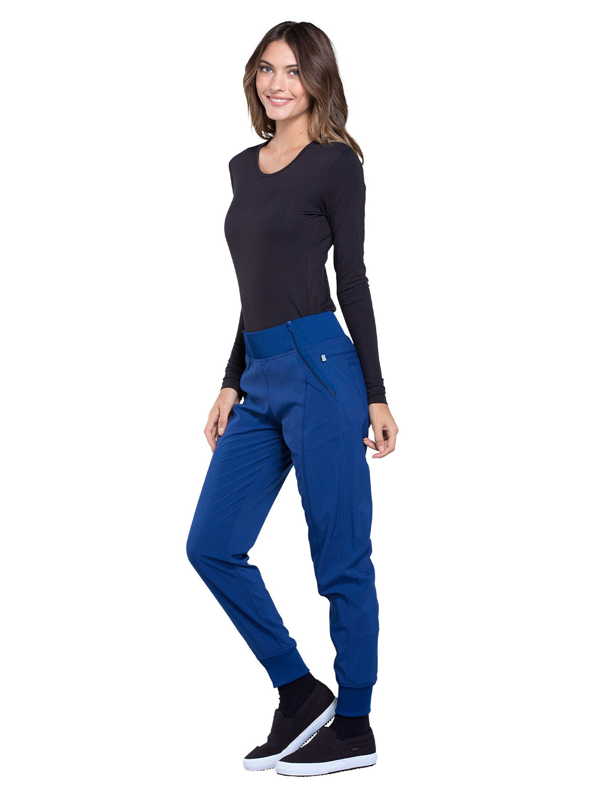 Women's Elastic Waistband Mid Rise Jogger Pant - CK110A - Royal