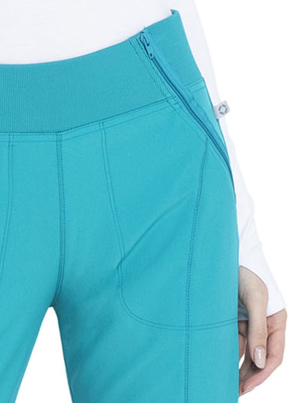 Women's Elastic Waistband Mid Rise Jogger Pant - CK110A - Teal Blue