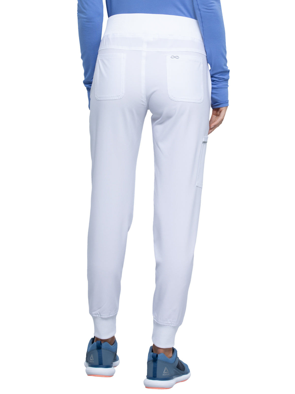 Women's Elastic Waistband Mid Rise Jogger Pant - CK110A - White