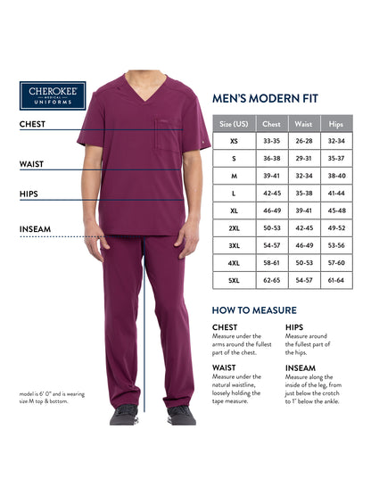 Men's Tapered Leg Scrub Pant - CK131A - Ciel