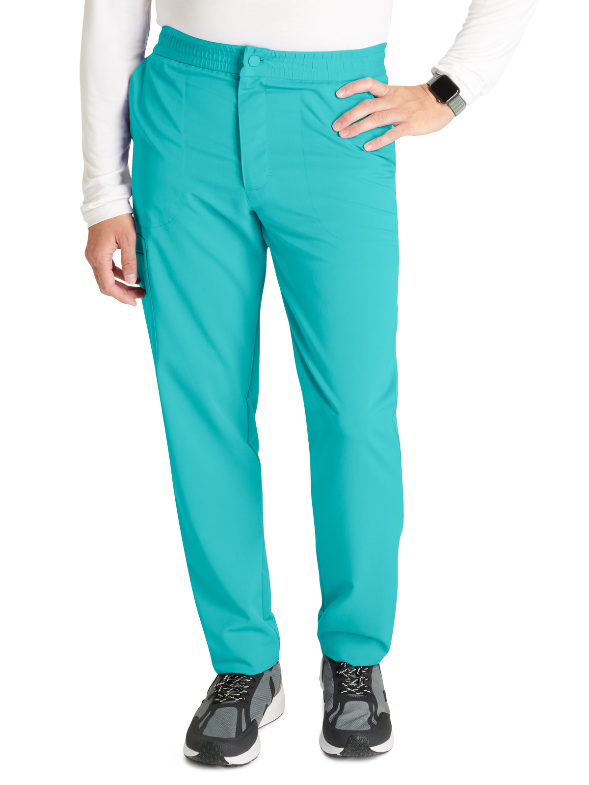 Men's Tapered Leg Scrub Pant - CK131A - Teal Blue