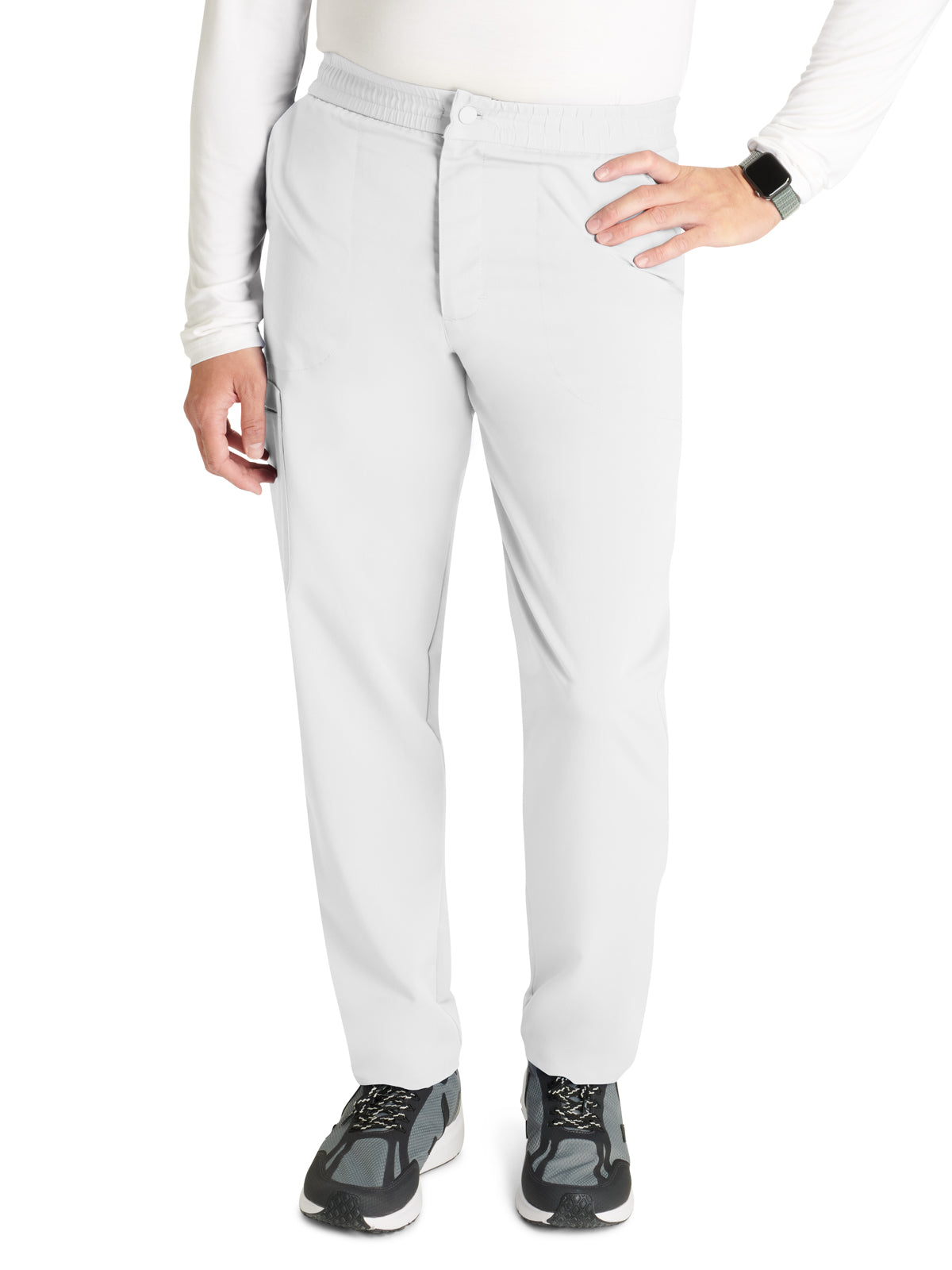 Men's Tapered Leg Scrub Pant - CK131A - White