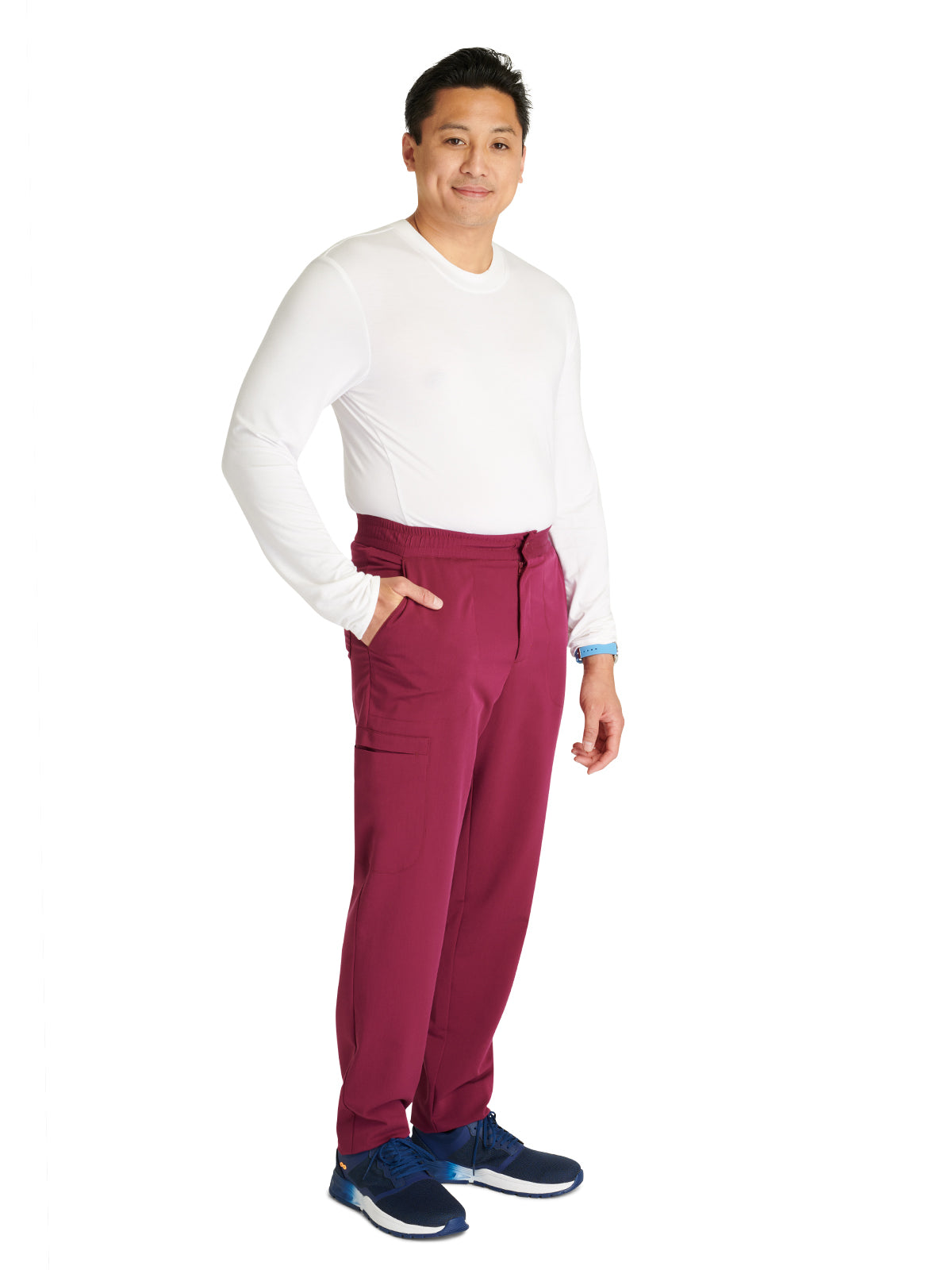 Men's Tapered Leg Scrub Pant - CK131A - Wine