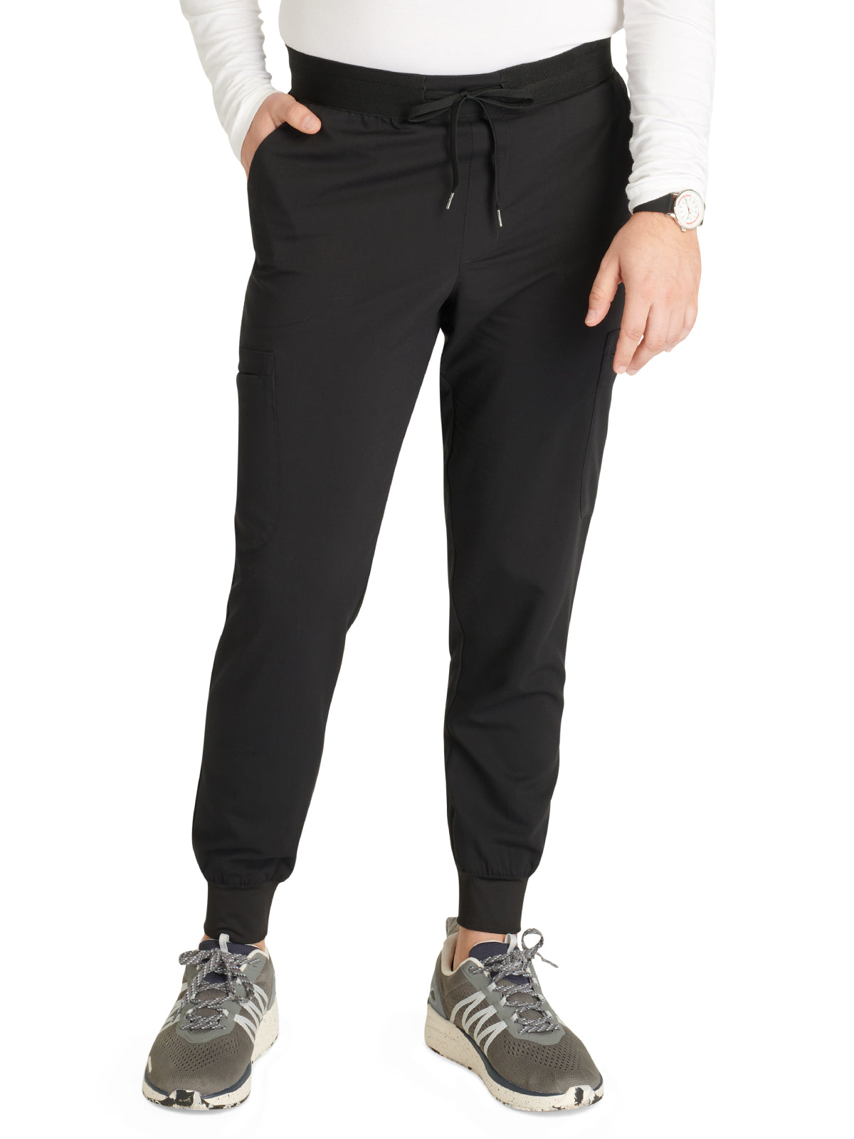 Men's Mid Rise Jogger Scrub Pant - CK132A - Black