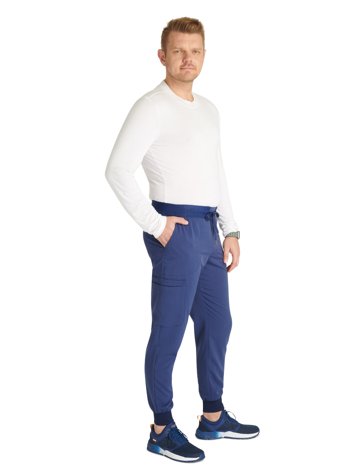 Men's Mid Rise Jogger Scrub Pant - CK132A - Navy