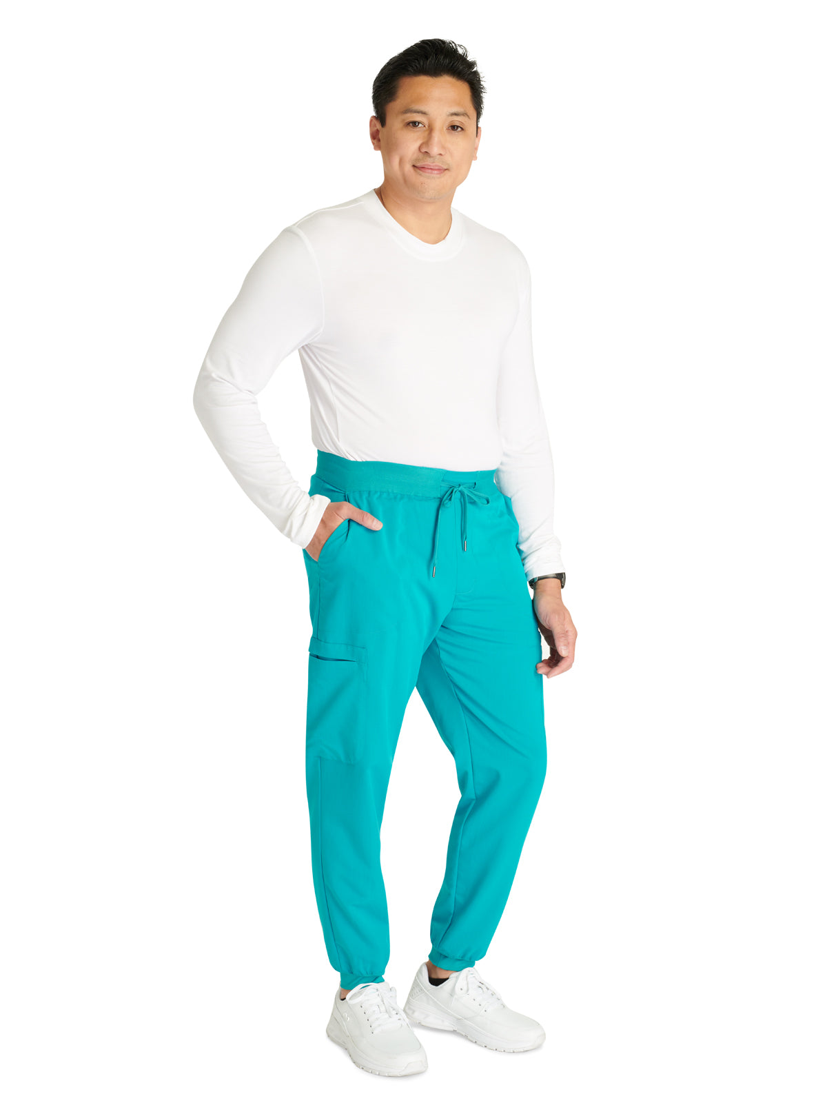 Men's Mid Rise Jogger Scrub Pant - CK132A - Teal Blue