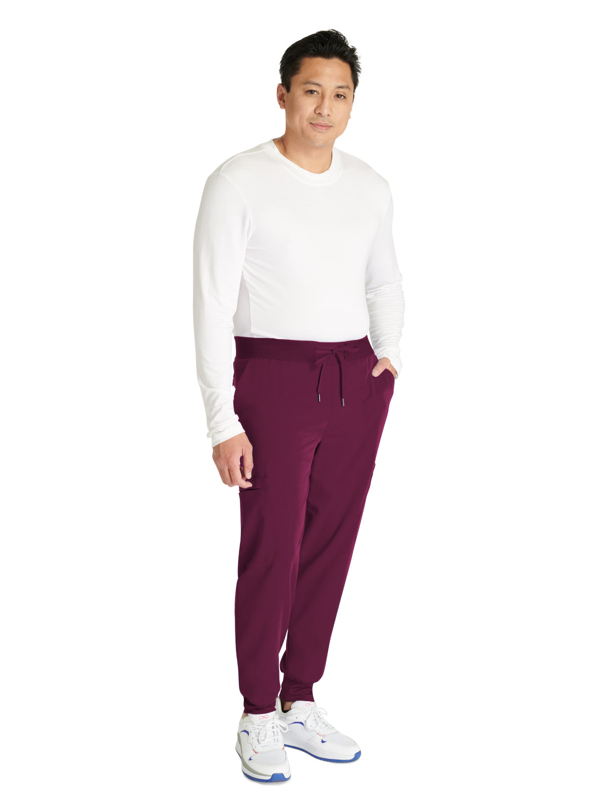 Men's Mid Rise Jogger Scrub Pant - CK132A - Wine