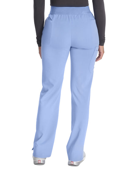 Women's Mid Rise Pull On Straight Leg Scrub Pant - CK136A - Blissful Sky