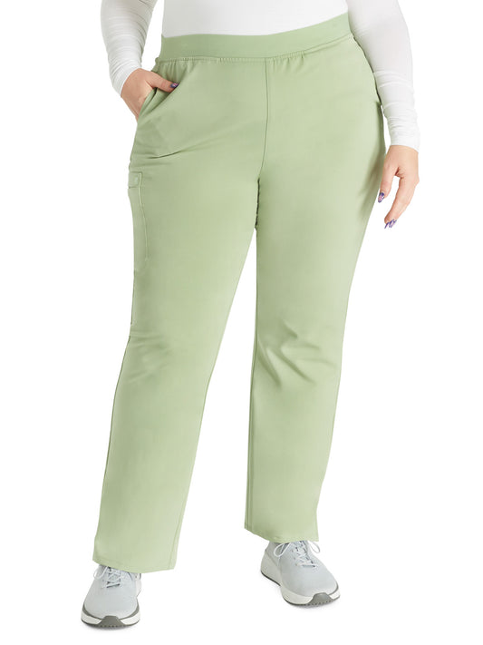 Women's Mid Rise Pull On Straight Leg Scrub Pant - CK136A - Cool Cucumber