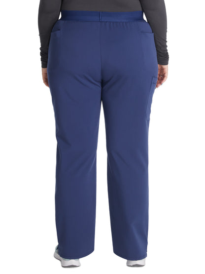 Women's Mid Rise Pull On Straight Leg Scrub Pant - CK136A - Navy