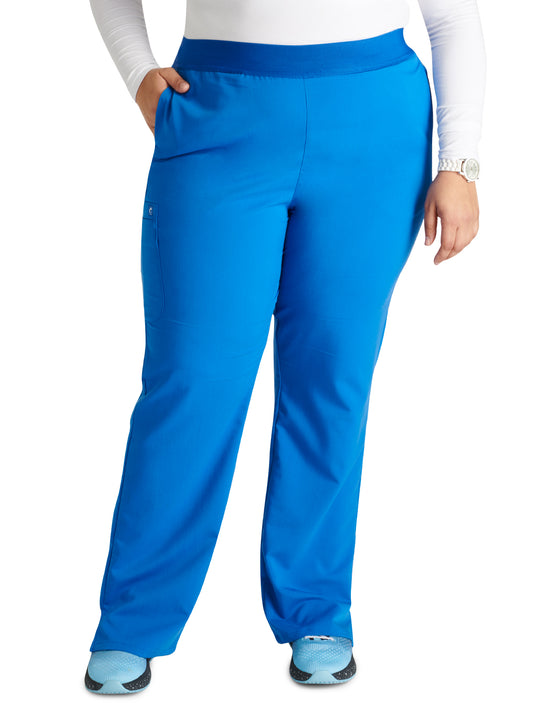 Women's Mid Rise Pull On Straight Leg Scrub Pant - CK136A - Royal