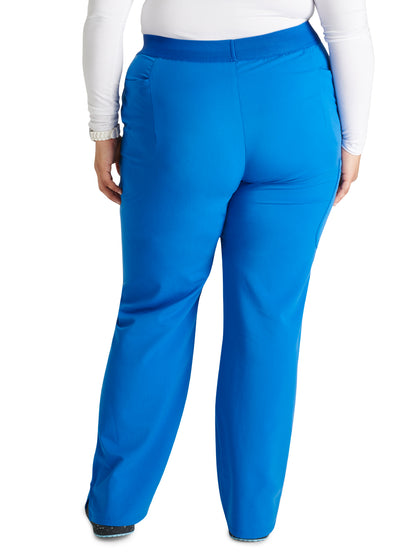 Women's Mid Rise Pull On Straight Leg Scrub Pant - CK136A - Royal