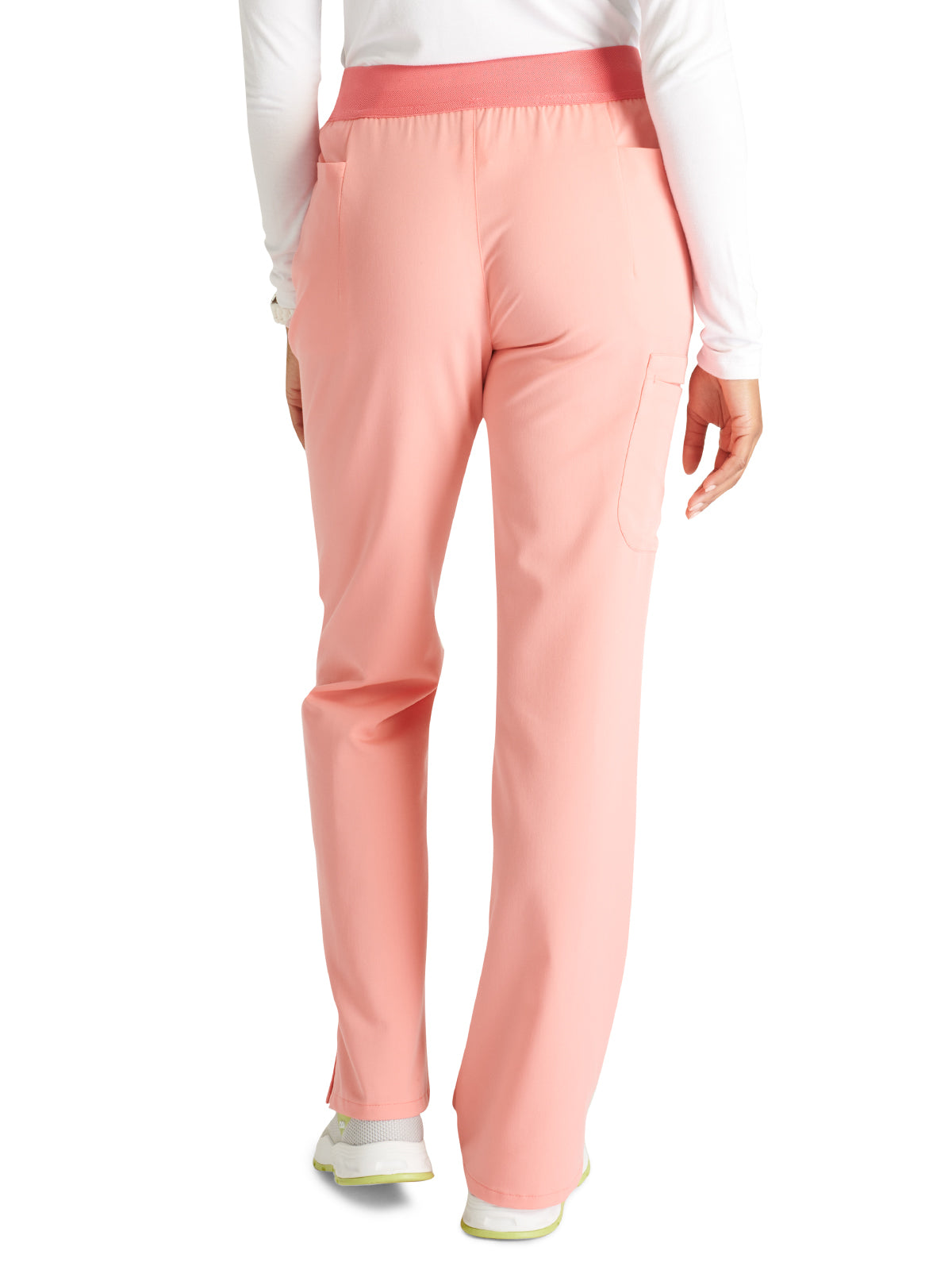 Women's Mid Rise Pull On Straight Leg Scrub Pant - CK136A - Sugar Melon