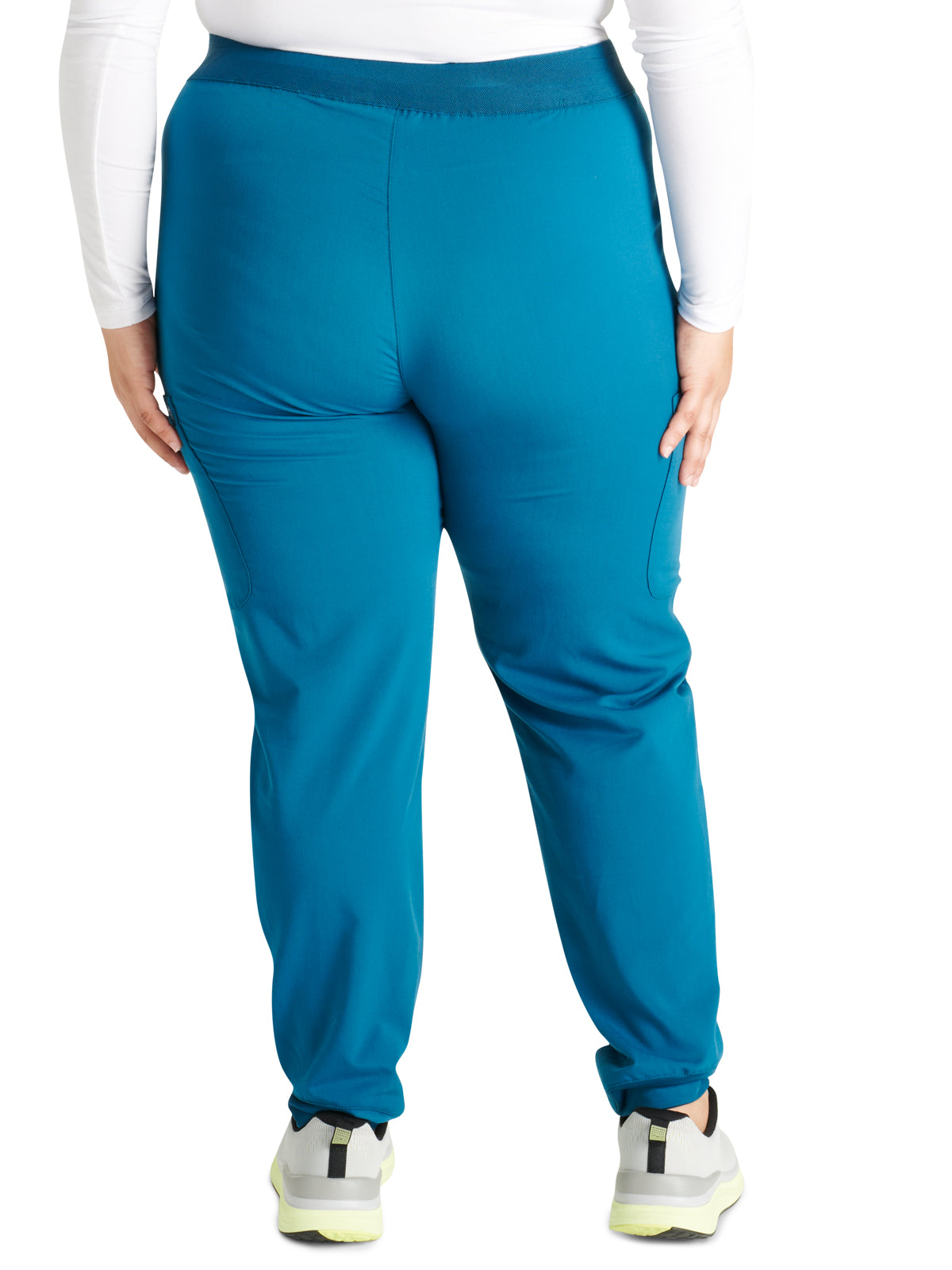 Women's Mid Rise Pull On Jogger Scrub Pant - CK138A - Caribbean Blue