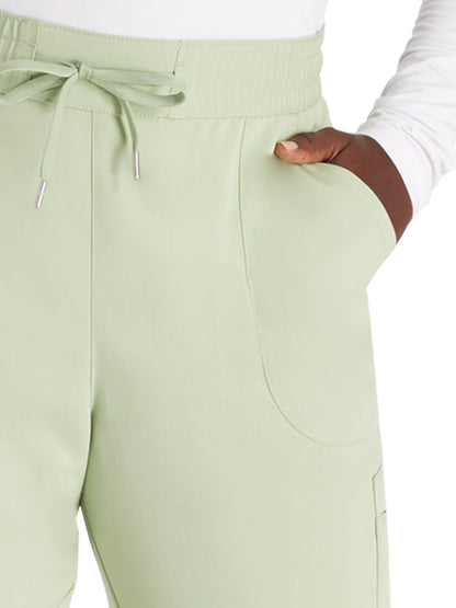 Women's Mid Rise Pull On Jogger Scrub Pant - CK138A - Cool Cucumber