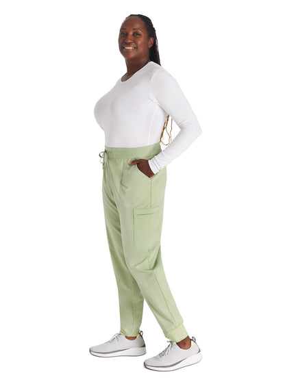 Women's Mid Rise Pull On Jogger Scrub Pant - CK138A - Cool Cucumber