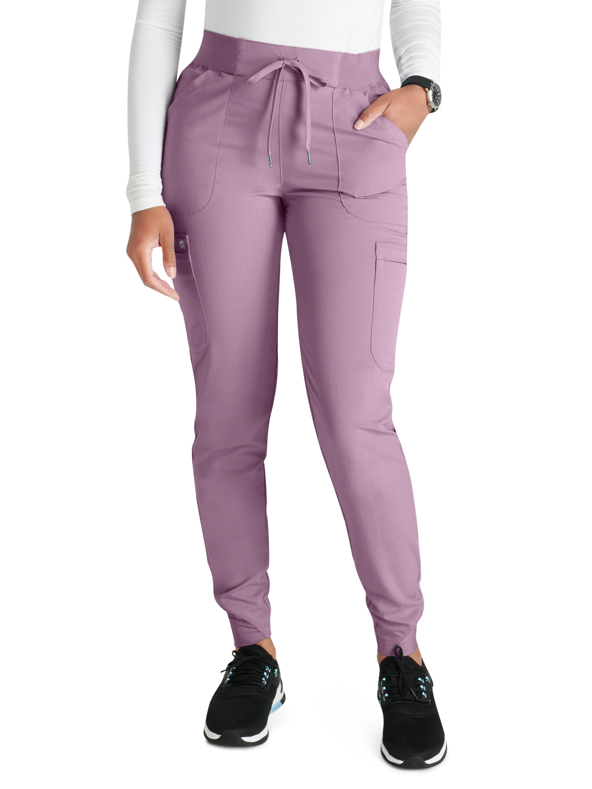 Women's Mid Rise Pull On Jogger Scrub Pant - CK138A - Mauve Haze