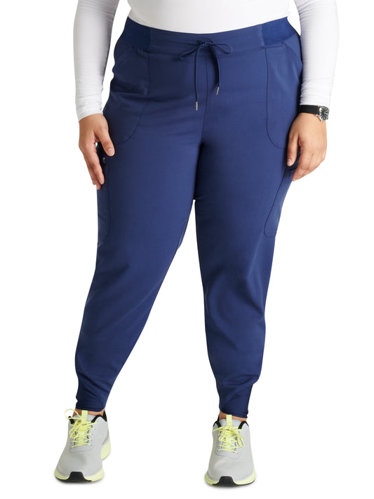 Women's Mid Rise Pull On Jogger Scrub Pant - CK138A - Navy