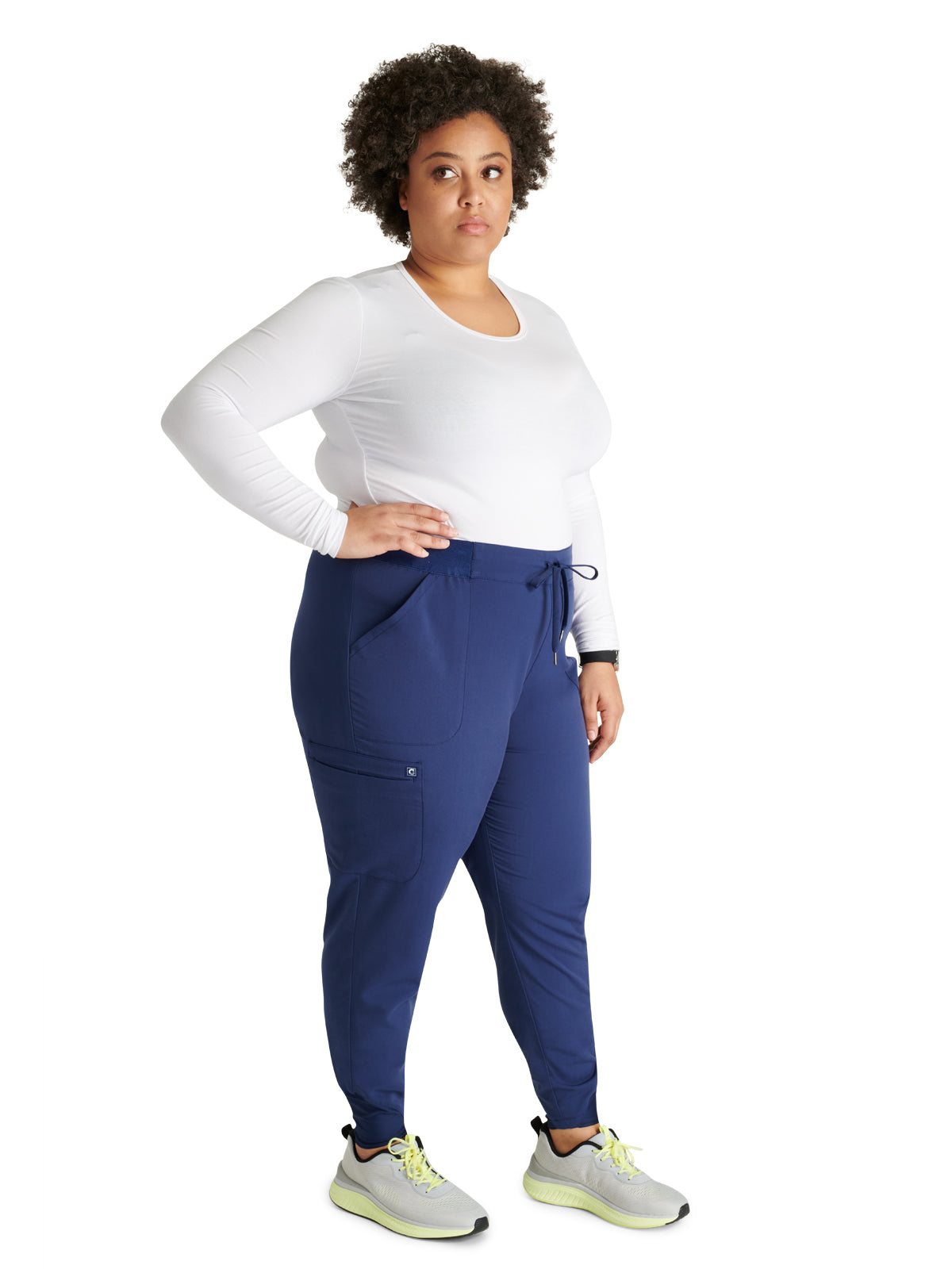 Women's Mid Rise Pull On Jogger Scrub Pant - CK138A - Navy