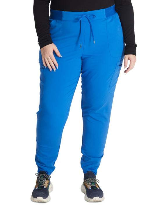 Women's Mid Rise Pull On Jogger Scrub Pant - CK138A - Royal