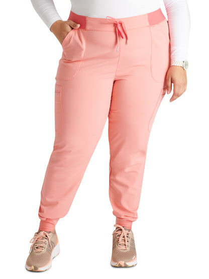 Women's Mid Rise Pull On Jogger Scrub Pant - CK138A - Sugar Melon