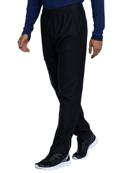 Men's Faux Front Fly Tapered Leg Pull-on Scrub Pant - CK185 - Black