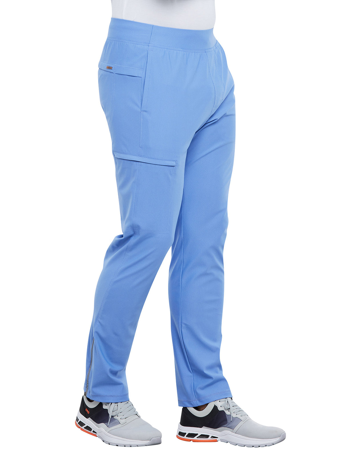 Men's Faux Front Fly Tapered Leg Pull-on Scrub Pant - CK185 - Ciel Blue