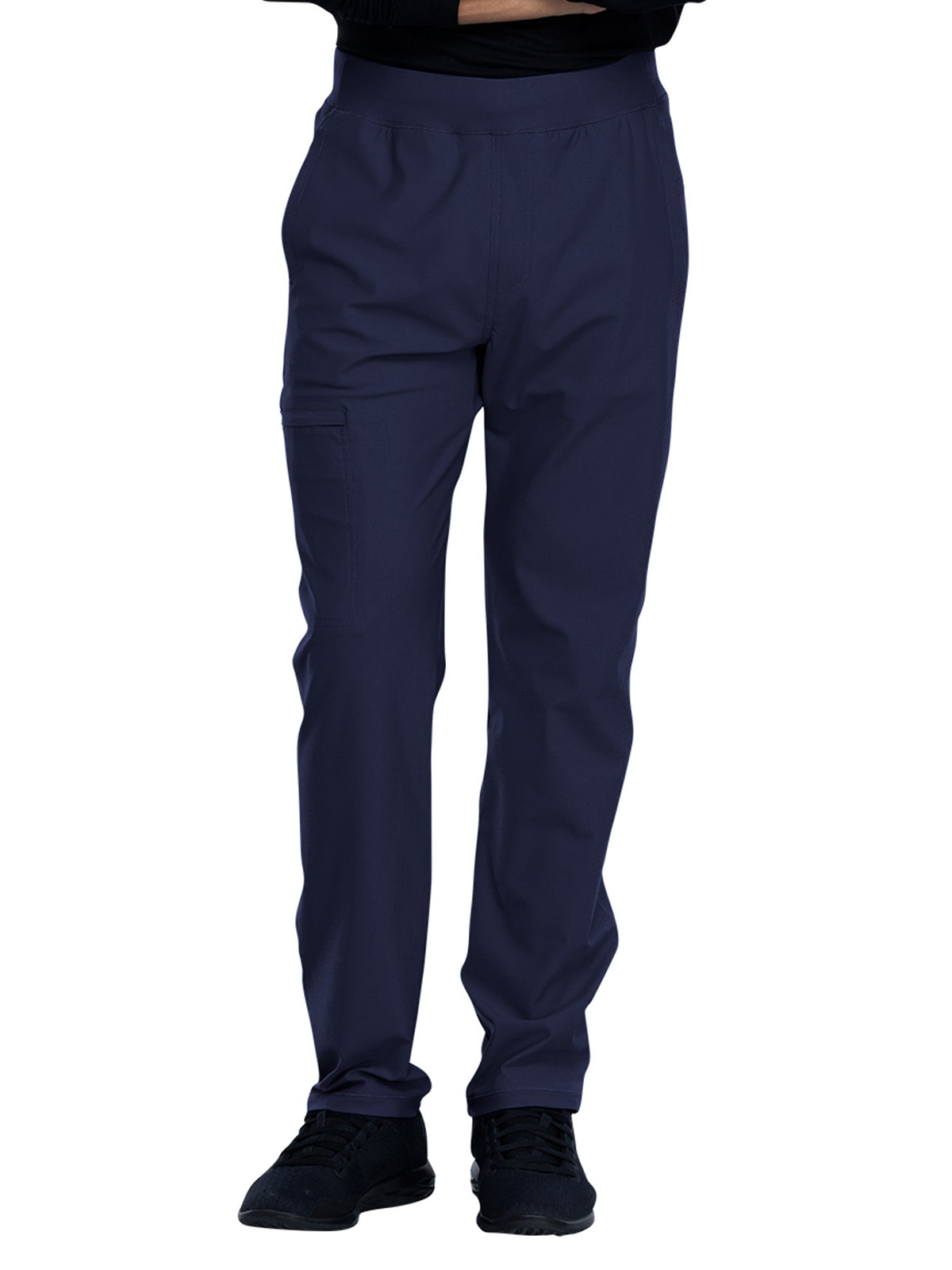 Men's Faux Front Fly Tapered Leg Pull-on Scrub Pant - CK185 - Navy