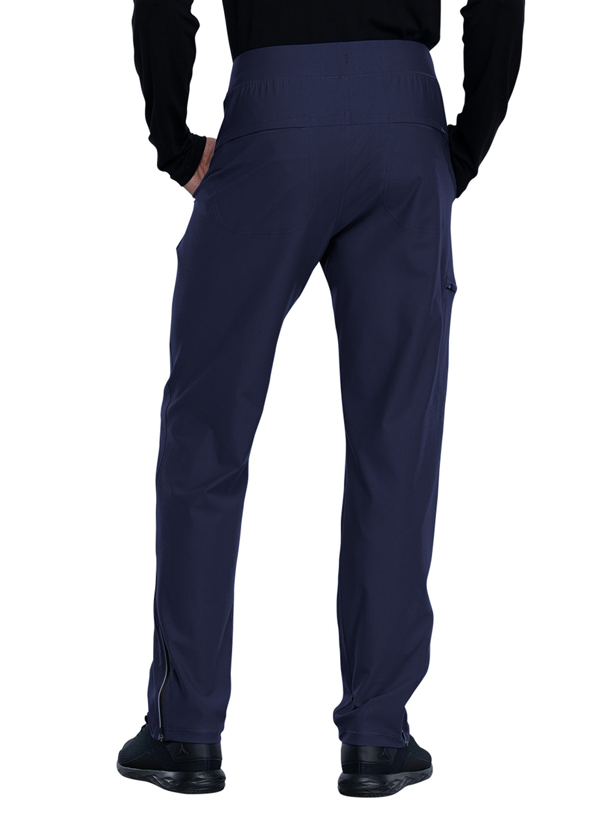 Men's Faux Front Fly Tapered Leg Pull-on Scrub Pant - CK185 - Navy