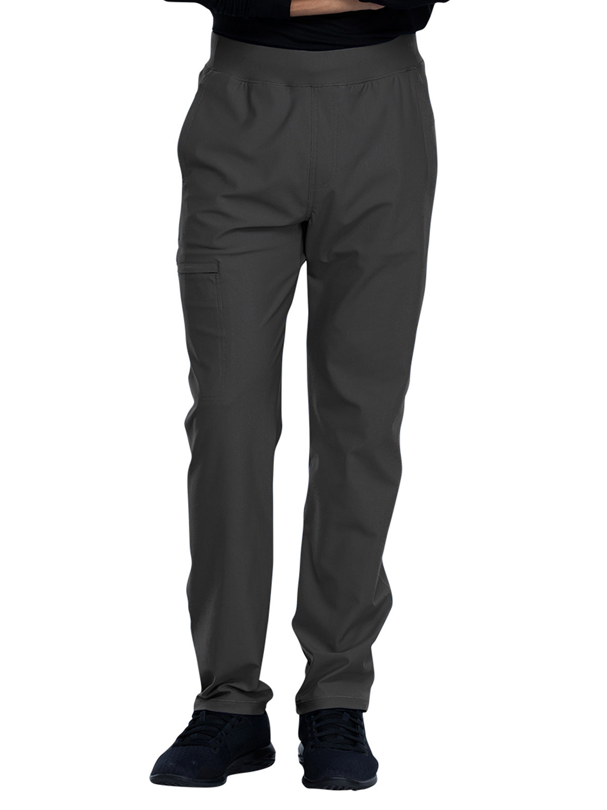 Men's Faux Front Fly Tapered Leg Pull-on Scrub Pant - CK185 - Pewter