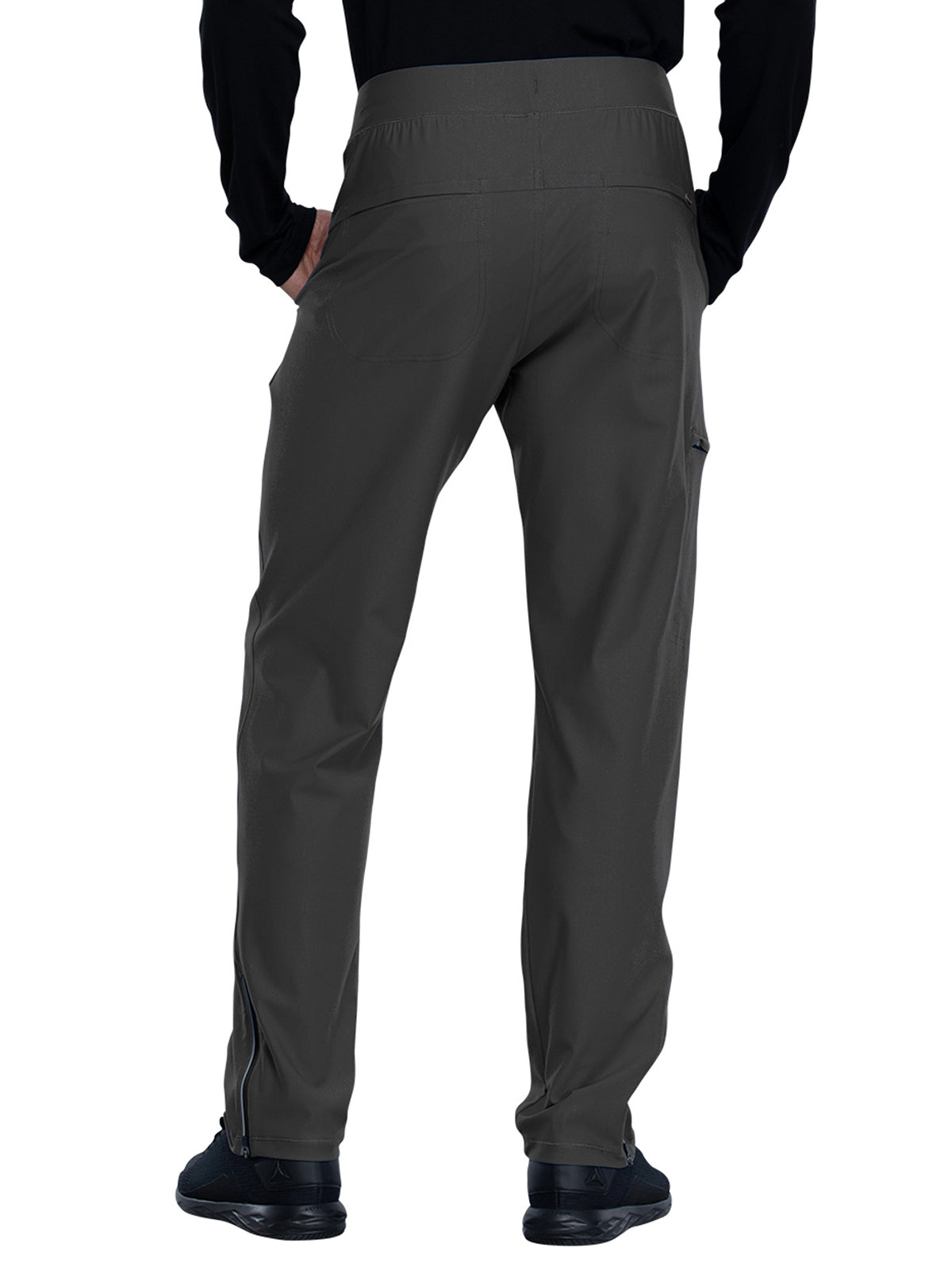 Men's Faux Front Fly Tapered Leg Pull-on Scrub Pant - CK185 - Pewter