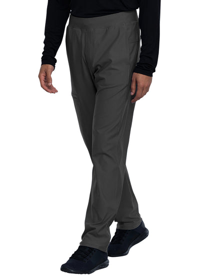 Men's Faux Front Fly Tapered Leg Pull-on Scrub Pant - CK185 - Pewter