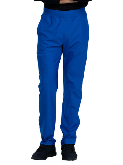 Men's Faux Front Fly Tapered Leg Pull-on Scrub Pant - CK185 - Royal