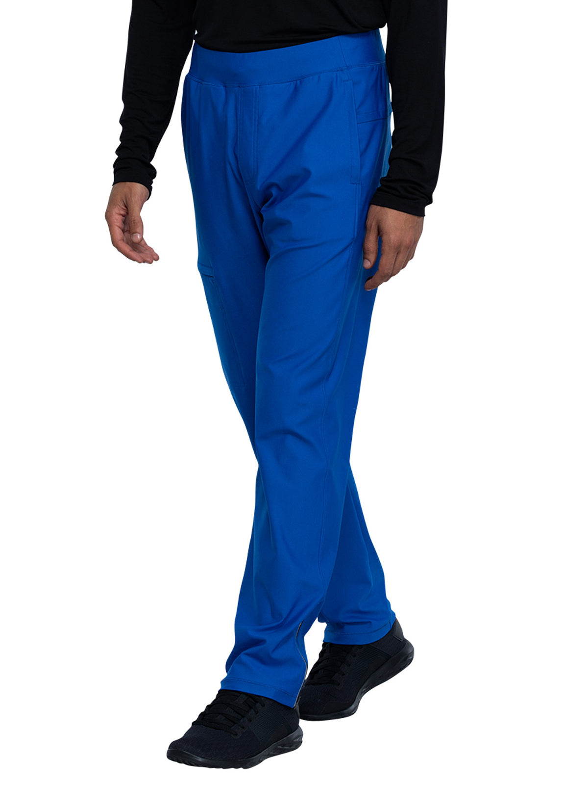 Men's Faux Front Fly Tapered Leg Pull-on Scrub Pant - CK185 - Royal