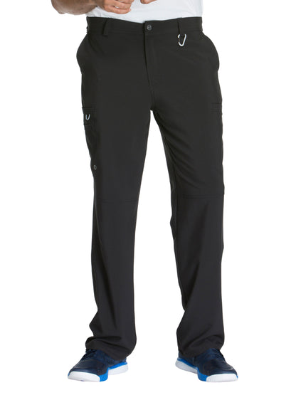 Men's Zip Fly Button Closure Tapered Leg Pant - CK200A - Black