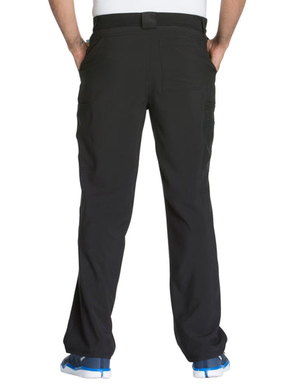 Men's Zip Fly Button Closure Tapered Leg Pant - CK200A - Black