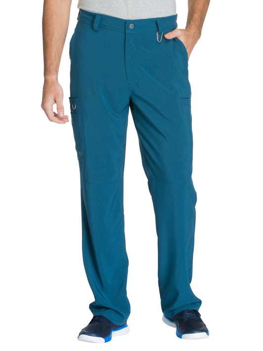 Men's Zip Fly Button Closure Tapered Leg Pant - CK200A - Caribbean Blue